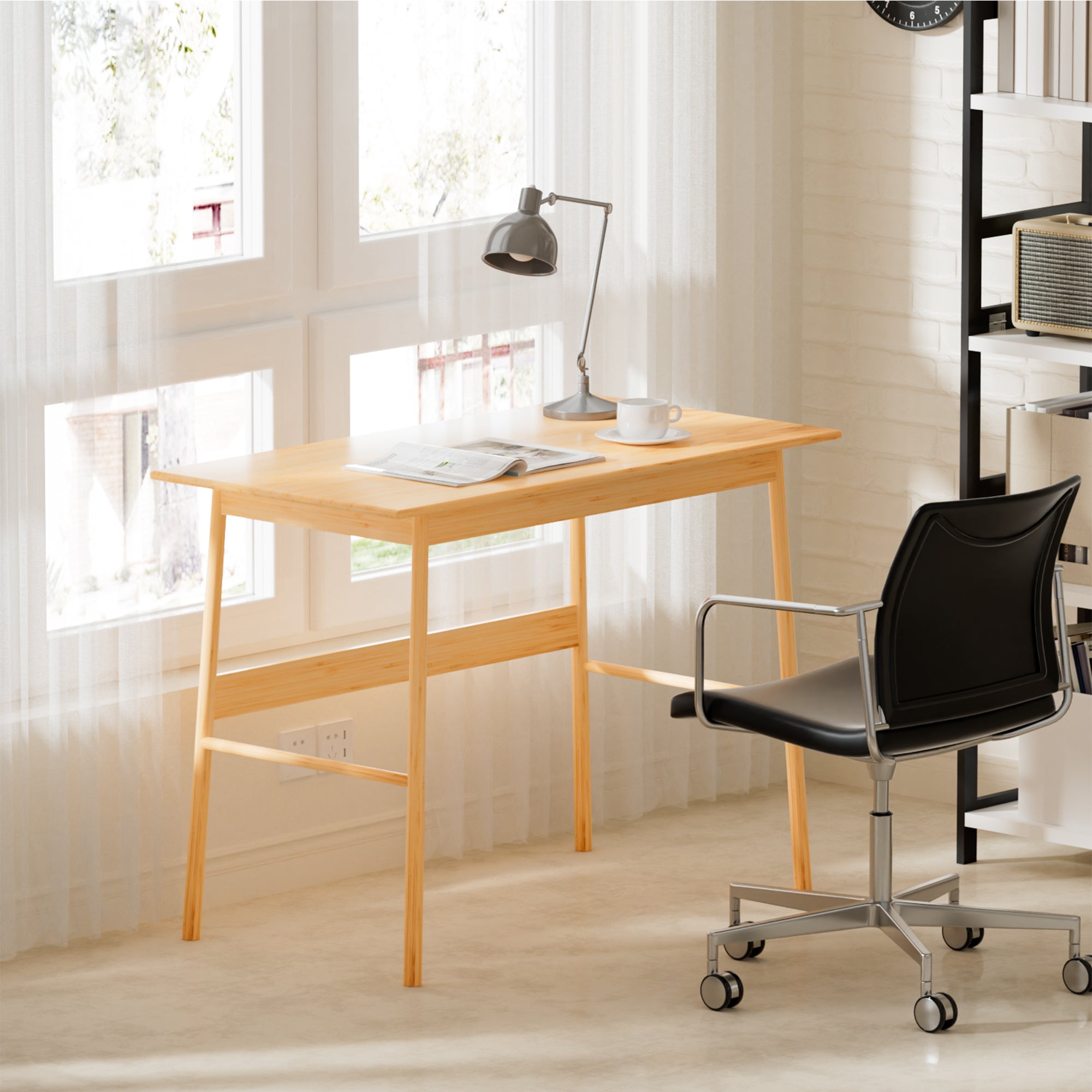 New Design Computer Desk, Bamboo Writing Desk, Modern Simple Work Desk For Home Office, Gaming Desk Study Table